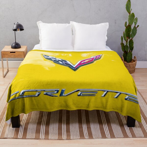 Item preview,  2014 Corvette Stingray Coupe Velocity Yellow Hood Badge Poster designed and sold by RichFrancoCars.