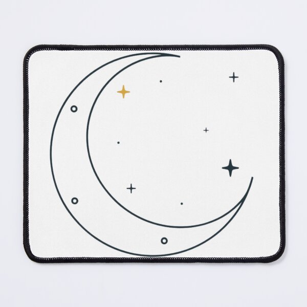 Item preview, Celestial Crescent Moon Gold Navy Boho Line Art Design designed and sold by SoftLifeClub.