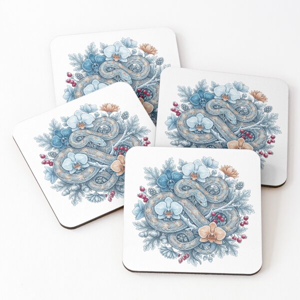 Item preview, Winter Botanical Corn Snake Orchid & Berry Wreath Design designed and sold by BirdsnStuff.