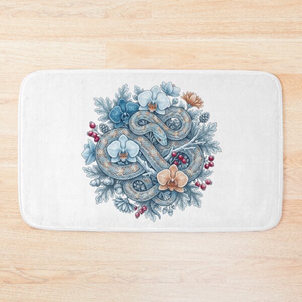 Item preview, Winter Botanical Corn Snake Orchid & Berry Wreath Design designed and sold by BirdsnStuff.