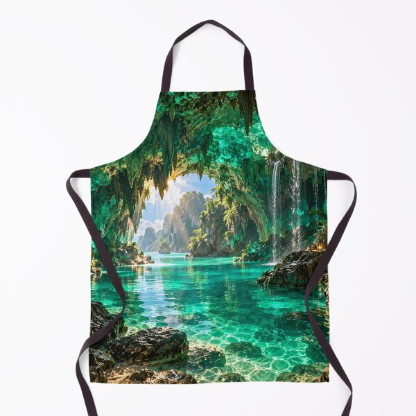 Item preview, Emerald Cave Tropical Lagoon Fantasy Paradise Waterfall Landscape designed and sold by IRON SIREN.