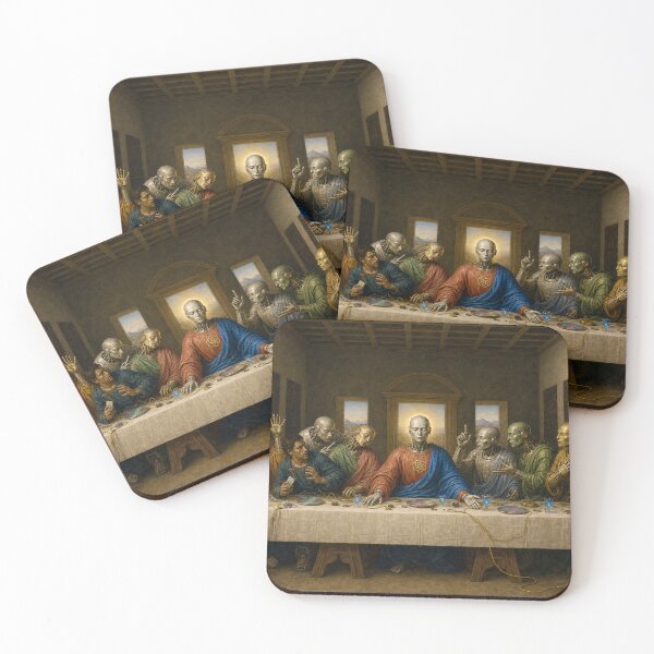 Item preview, The Last Supper of AI Cyberpunk Renaissance Wall Art designed and sold by DMarquiseArt.