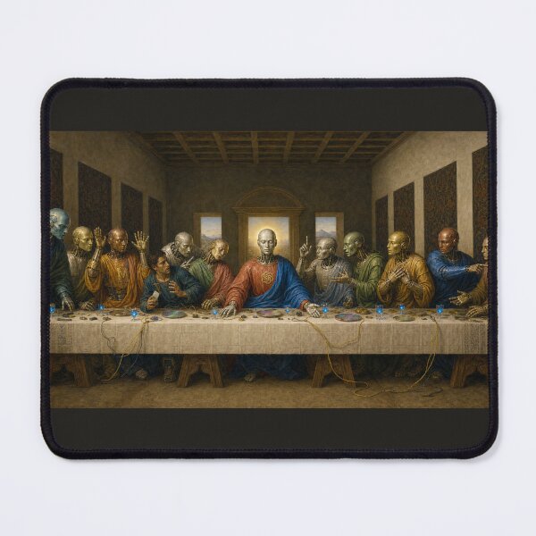 Item preview, The Last Supper of AI Cyberpunk Renaissance Wall Art designed and sold by DMarquiseArt.