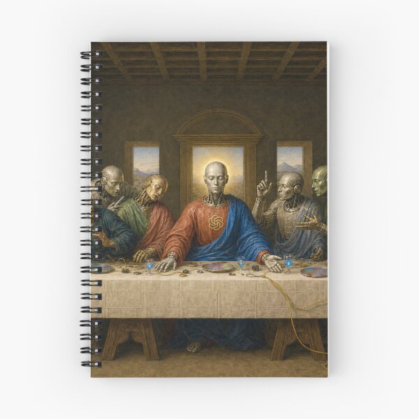 Item preview, The Last Supper of AI Cyberpunk Renaissance Wall Art designed and sold by DMarquiseArt.