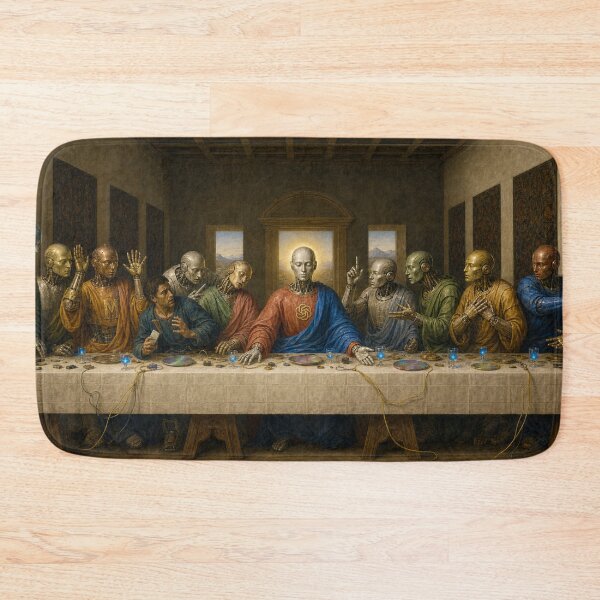 Item preview, The Last Supper of AI Cyberpunk Renaissance Wall Art designed and sold by DMarquiseArt.