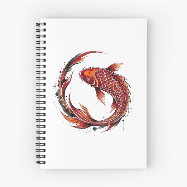 Item preview, Fire Koi Fish Art, Red Orange Watercolor designed and sold by gkhanco.