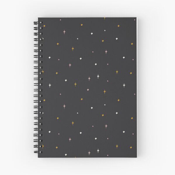 Item preview, Moody Dark Starry Night Sky with Pink and Gold Stars in Black designed and sold by EliveraDesigns.