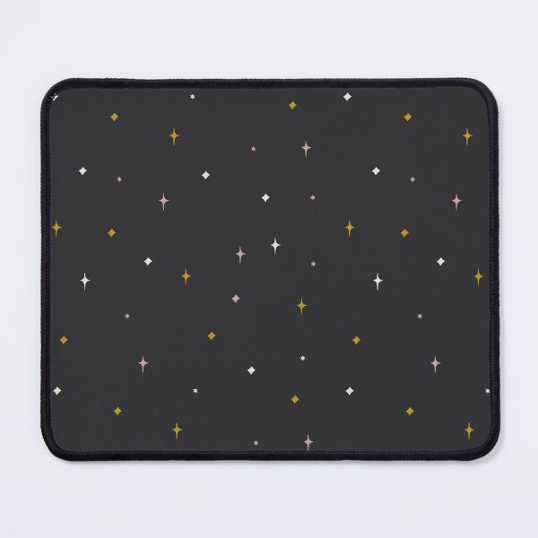 Item preview, Moody Dark Starry Night Sky with Pink and Gold Stars in Black designed and sold by EliveraDesigns.