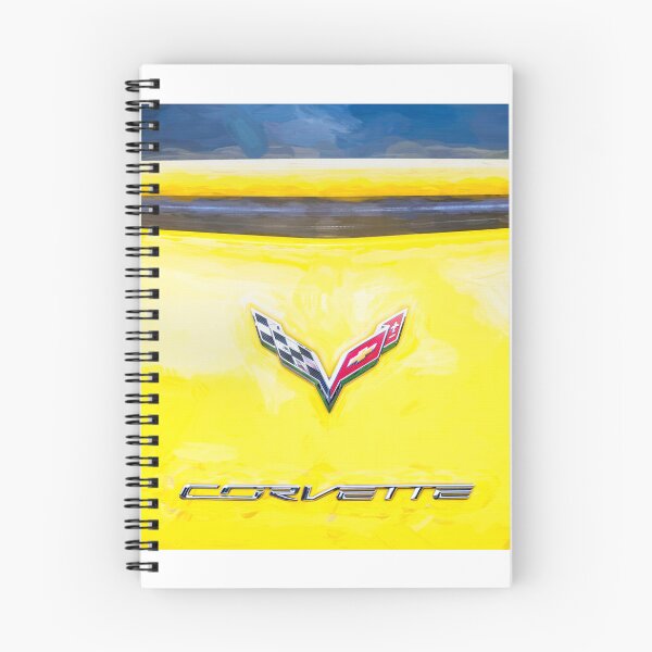 Item preview,  2014 Corvette Stingray Coupe Velocity Yellow Hood Badge Poster designed and sold by RichFrancoCars.
