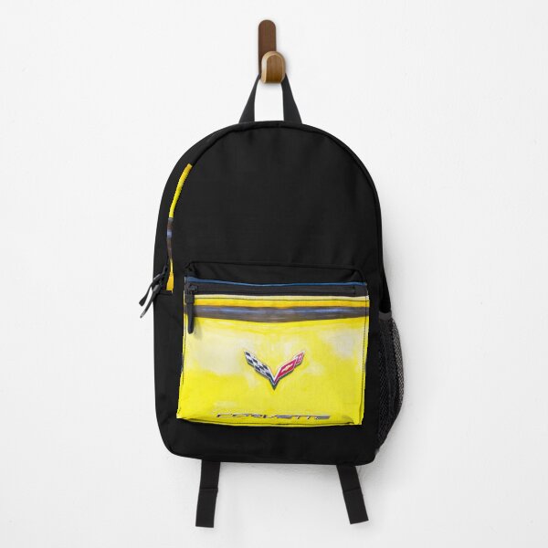 Item preview, 2014 Corvette Stingray Coupe Velocity Yellow Hood Badge Poster designed and sold by RichFrancoCars.
