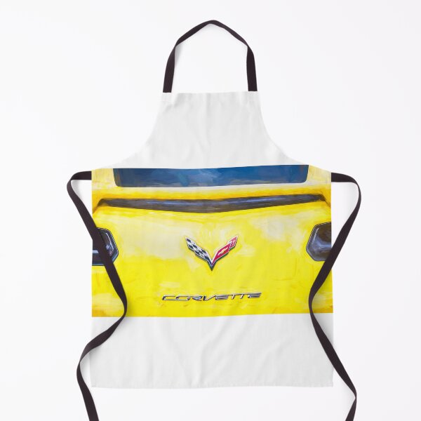 Item preview, 2014 Corvette Stingray Coupe Velocity Yellow Hood Badge Poster designed and sold by RichFrancoCars.