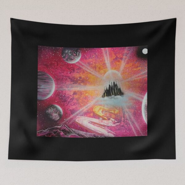 Item preview, Dreamy Castle in the Sky Art — Cosmic Fantasy Painting designed and sold by Jackie Gatzmer.