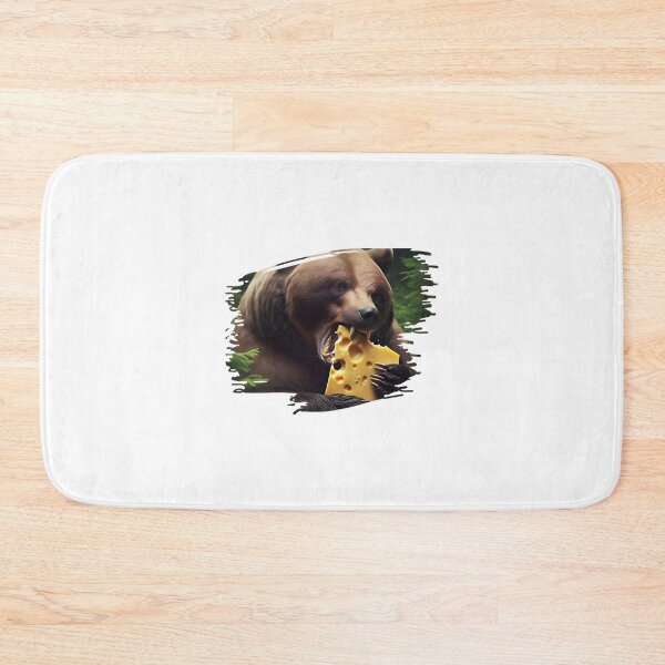 Item preview, Wild Bear Devouring Cheese Illustration Design designed and sold by Astro Cats Social Club.