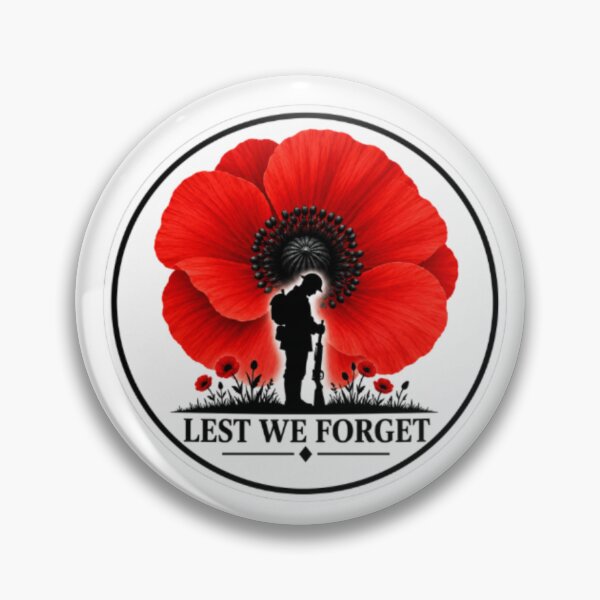 Item preview, Lest We Forget Remembrance Emblem designed and sold by FullBoatDesign.