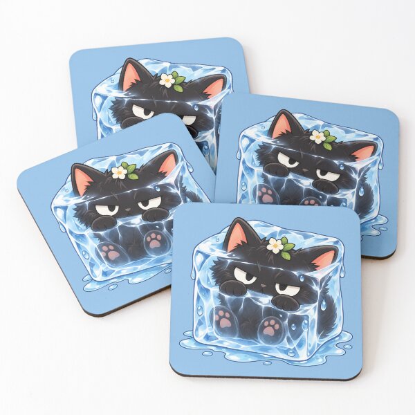 Item preview, Black Cat Trapped Inside a Melting Ice Cube designed and sold by Frezcola.