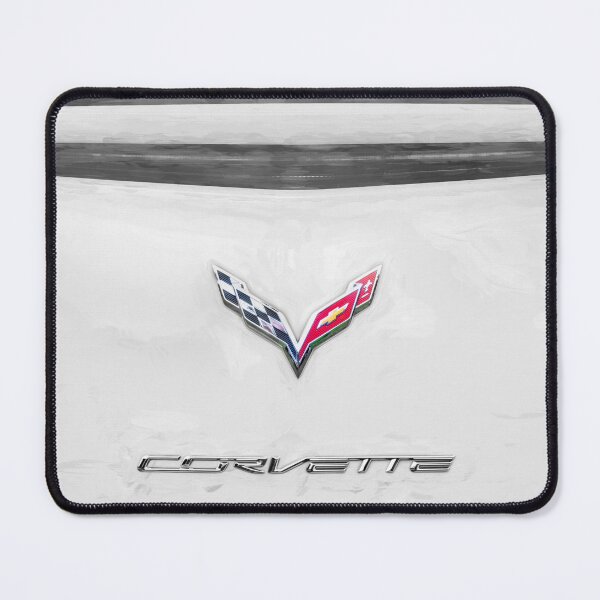 Item preview,  2014 Corvette Stingray Coupe Velocity Yellow Hood Badge Poster designed and sold by RichFrancoCars.