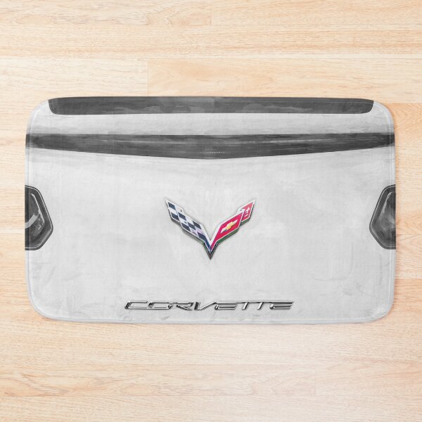 Item preview,  2014 Corvette Stingray Coupe Velocity Yellow Hood Badge Poster designed and sold by RichFrancoCars.