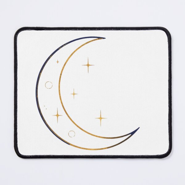 Item preview, Celestial Crescent Moon Gold Navy Boho Line Art Design designed and sold by SoftLifeClub.