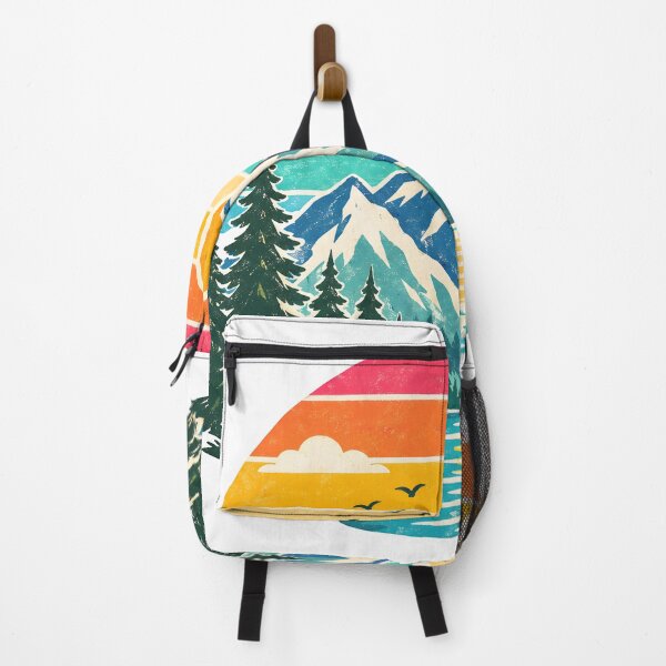 Item preview, Retro mountains with trees designed and sold by trendspatterns.