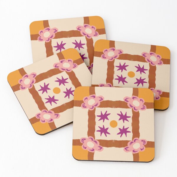 Item preview, Retro Daisy Tile Mid Century Terracotta Floral designed and sold by adamstav-prints.