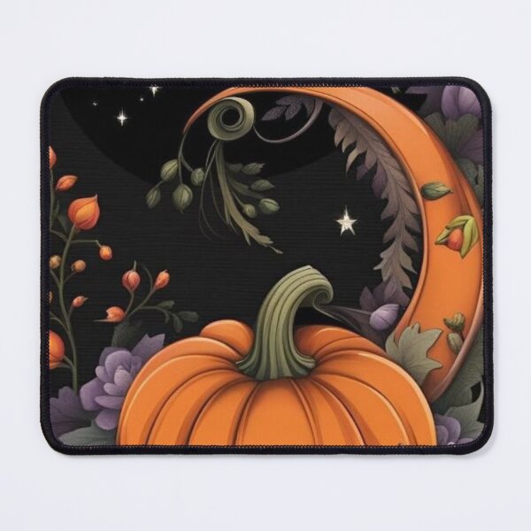 Item preview, Whimsical Gothic Autumn Pumpkin and Full Moon — Spooky Celestial Floral Night designed and sold by LYAN-STORE.