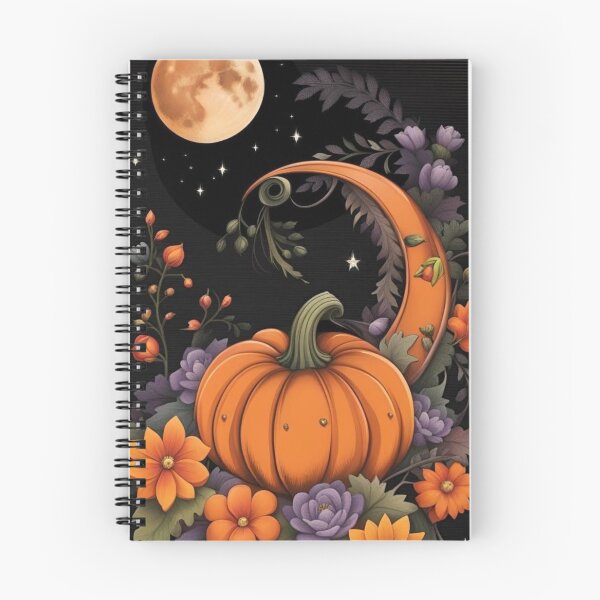 Item preview, Whimsical Gothic Autumn Pumpkin and Full Moon — Spooky Celestial Floral Night designed and sold by LYAN-STORE.