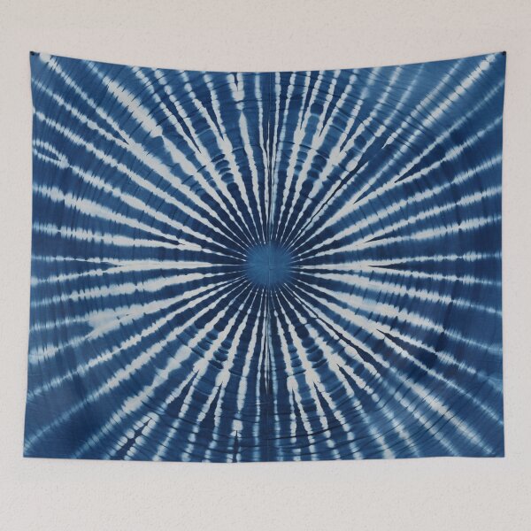 Item preview, Japanese Shibori Indigo Blue and White Mandala designed and sold by KsaveraArt.