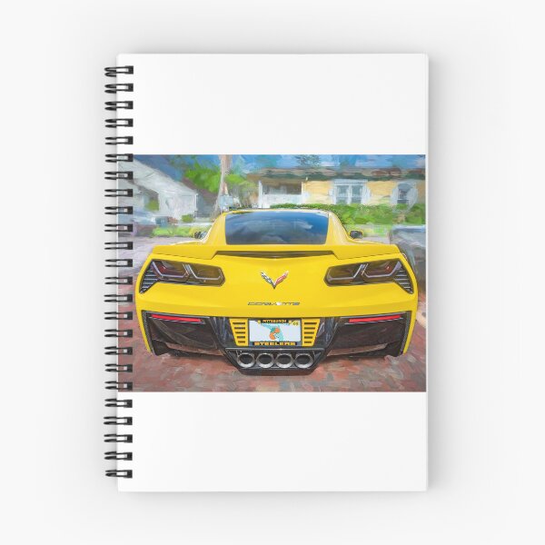Item preview,  2014 Corvette Stingray Coupe Velocity Yellow Hood Badge Poster designed and sold by RichFrancoCars.