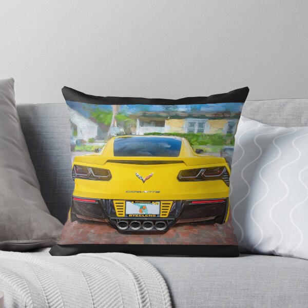 Item preview,  2014 Corvette Stingray Coupe Velocity Yellow Hood Badge Poster designed and sold by RichFrancoCars.