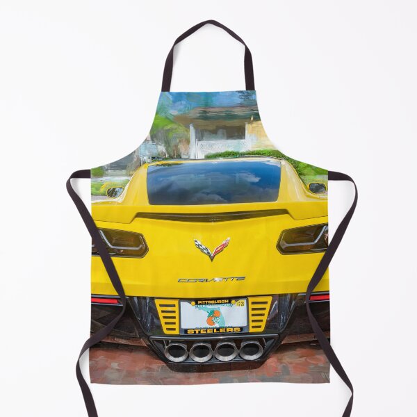 Item preview, 2014 Corvette Stingray Coupe Velocity Yellow Hood Badge Poster designed and sold by RichFrancoCars.