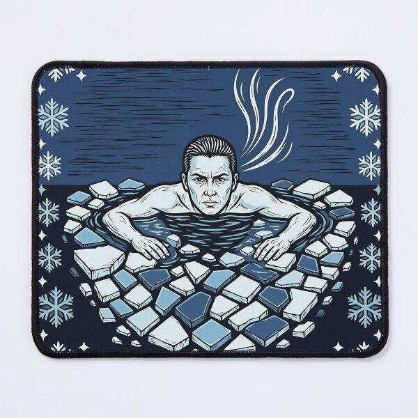Item preview, Cold Water Dipper Winter Wild Swimming Linocut designed and sold by DIUMERI.