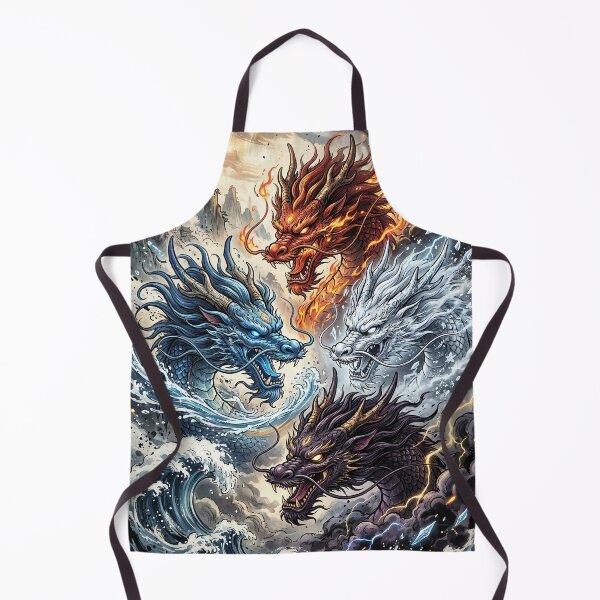 Item preview, Four Dragon Kings - Chinese Mythology Art designed and sold by Lucid Dream Pixel.