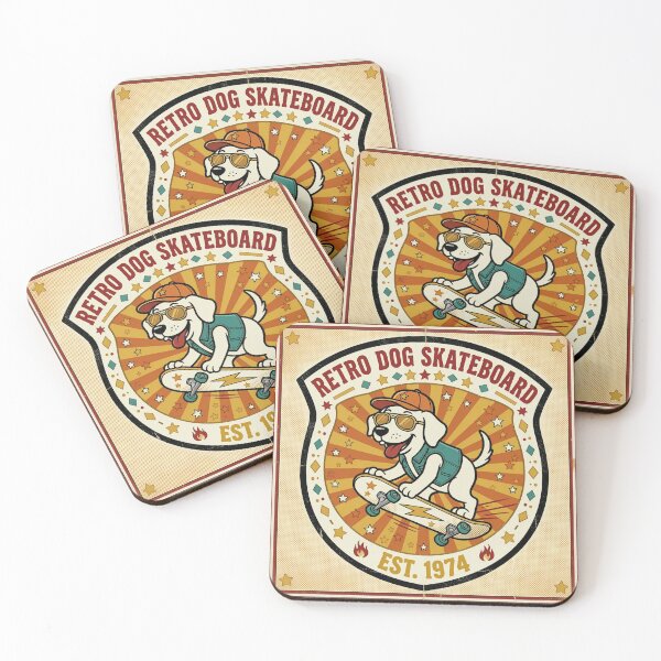 Item preview, Retro Dog Skateboard 70s Americana Badge designed and sold by DIUMERI.