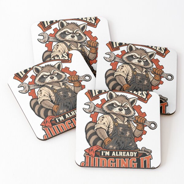 Item preview, Mechanic Raccoon Shirt – If It Rattles I'm Already Judging It designed and sold by The Grumpy Pet Club.