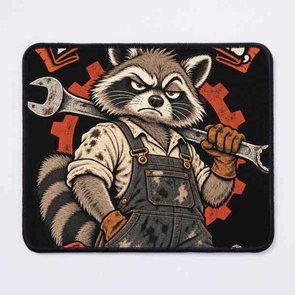 Item preview, Mechanic Raccoon Shirt – If It Rattles I'm Already Judging It designed and sold by The Grumpy Pet Club.