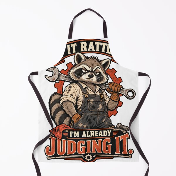 Item preview, Mechanic Raccoon Shirt – If It Rattles I'm Already Judging It designed and sold by The Grumpy Pet Club.
