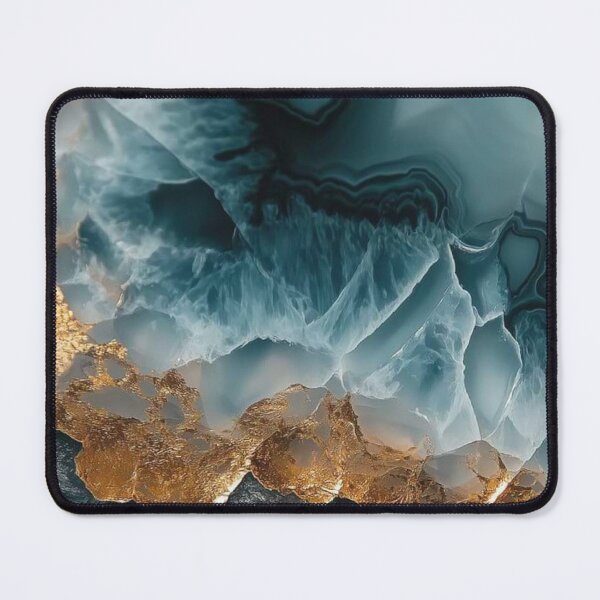 Item preview, Teal Agate Geode with Gold Veins — Luxury Mineral Crystal Texture designed and sold by LYAN-STORE.