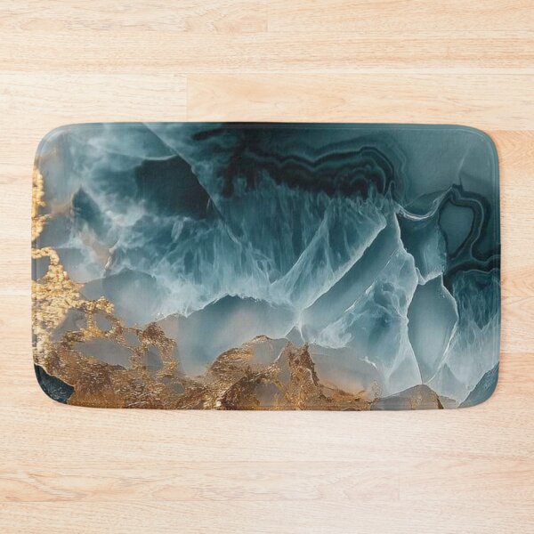 Item preview, Teal Agate Geode with Gold Veins — Luxury Mineral Crystal Texture designed and sold by LYAN-STORE.