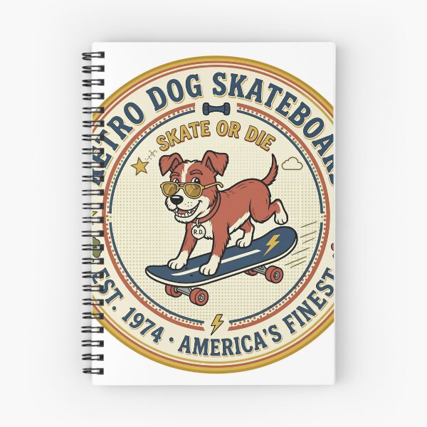 Item preview, Retro Dog Skateboard – 70s Americana Badge designed and sold by DIUMERI.