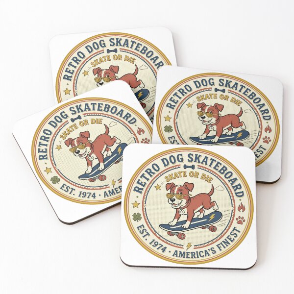 Item preview, Retro Dog Skateboard – 70s Americana Badge designed and sold by DIUMERI.