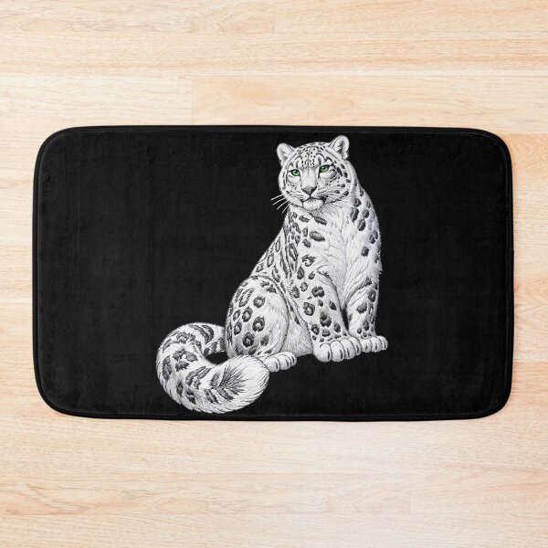 Item preview, Snow Leopard with Green Eyes – Majestic Wildlife Art designed and sold by ManJiangHong.