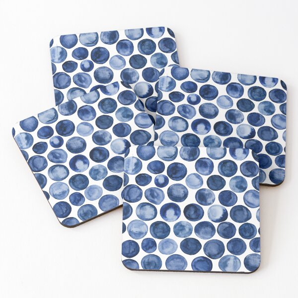 Artikelvorschau, Japanisches Shibori, indigoblaue und weiße Punkte entworfen und verkauft von KsaveraArt.