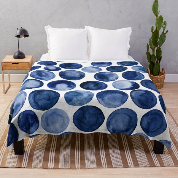 Item preview, Japanese Shibori Indigo Blue and White Dots designed and sold by KsaveraArt.