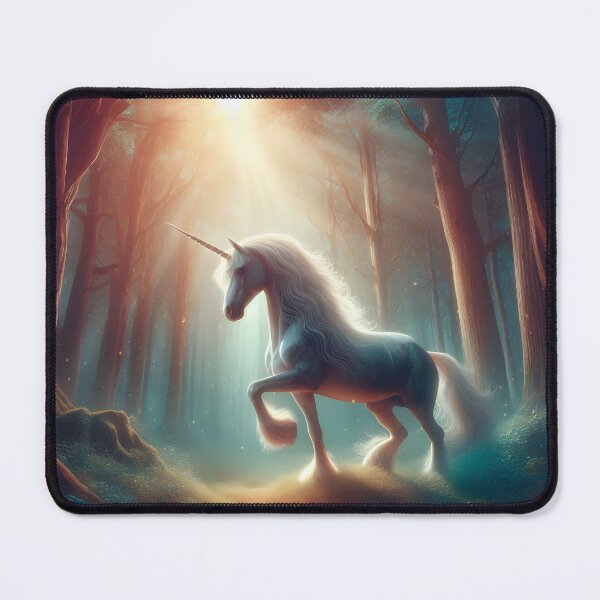 Item preview, Magical White Unicorn Enchanted Forest Artwork designed and sold by Sybille-Yates.