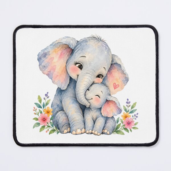 Item preview, Watercolor mother elephant with baby designed and sold by trendspatterns.
