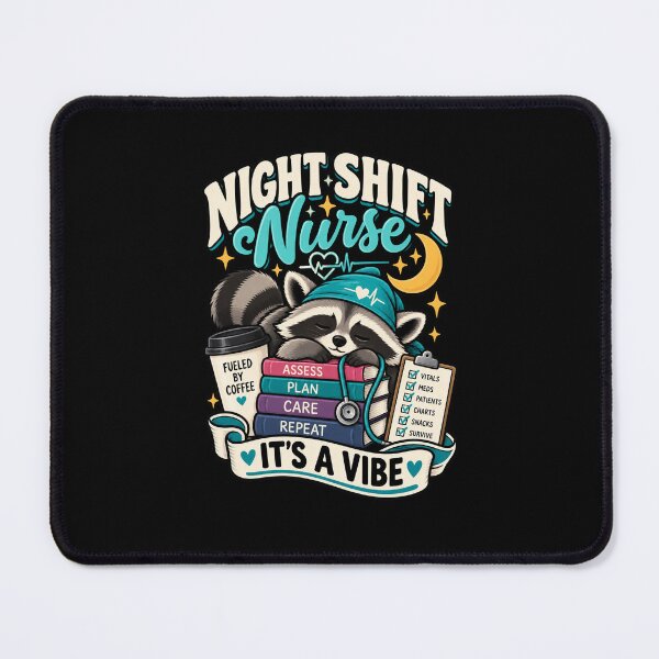 Item preview, Night Shift Nurse It's A Vibe Funny Raccoon Nurse designed and sold by Ridaelb.