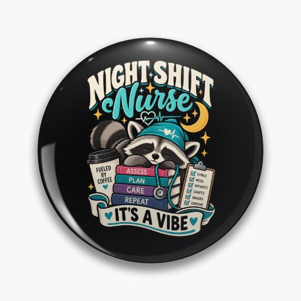 Artikelvorschau, Night Shift Nurse It's A Vibe Funny Raccoon Nurse entworfen und verkauft von Ridaelb.