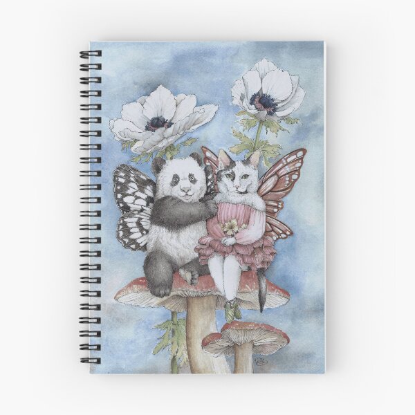 Item preview, Moxie and Panda Bairy | Whimsical Cat and Panda Fairy Fine Art designed and sold by ReaDillo.