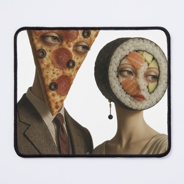 Item preview, Pizza & Sushi Dreamers – Surreal Food Head Art designed and sold by Jandedan.