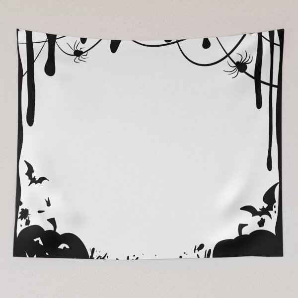 Item preview, Spooky Halloween Border Frame Silhouette — Pumpkins, Spiders, and Bats Vector designed and sold by LYAN-STORE.